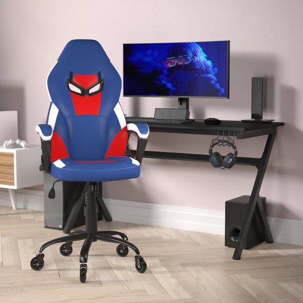 Flash Furniture Blue & Red Gaming Chair with Modern Roller Wheels UL-A075-BL-RLB-GG